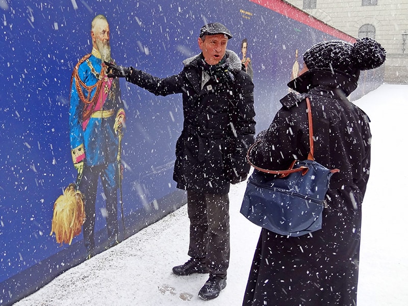 walking with a tour guide, one of the things to do in Munich