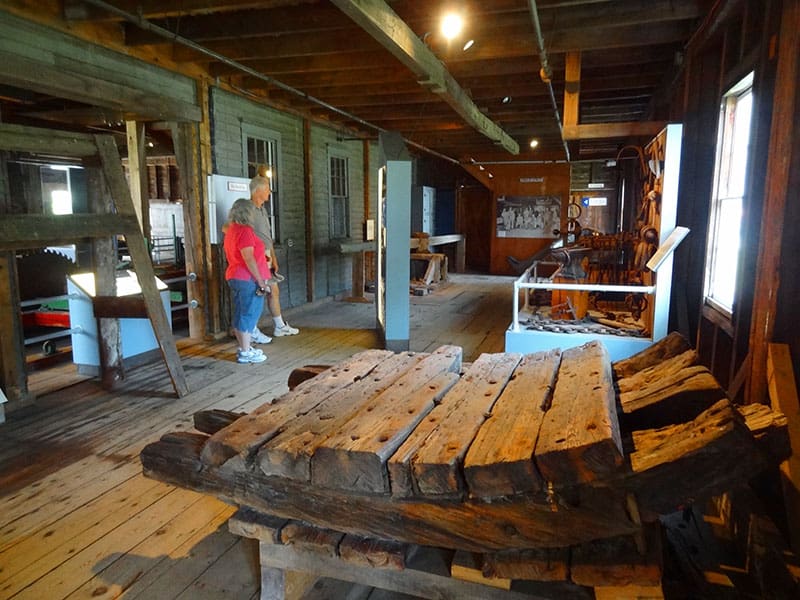 people in a maritime museum in Bath on Maine Route 1