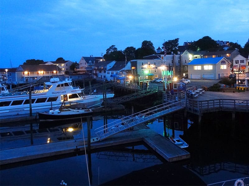 evening in Boothbay Harbor one of the most popular Maine coastal towns