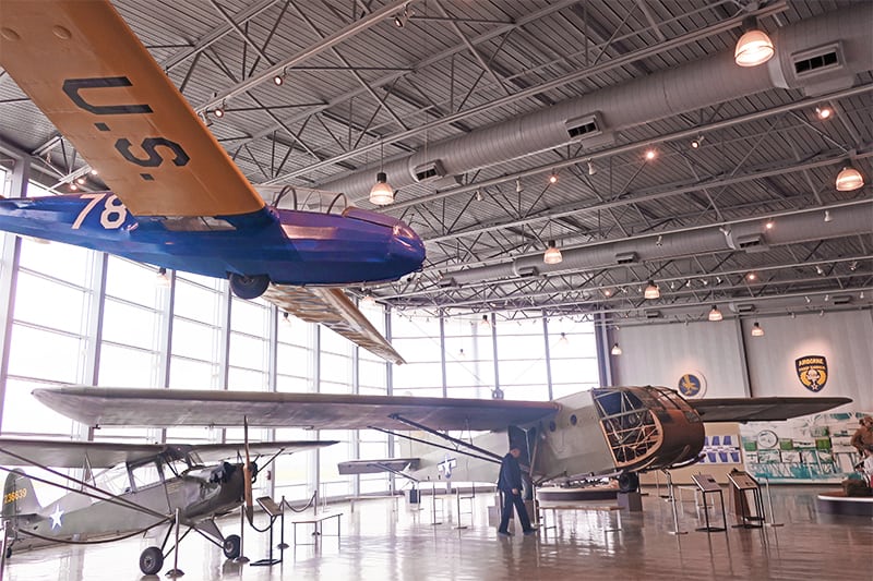 gliders and other aircraft in a museumin the Texas panhandle