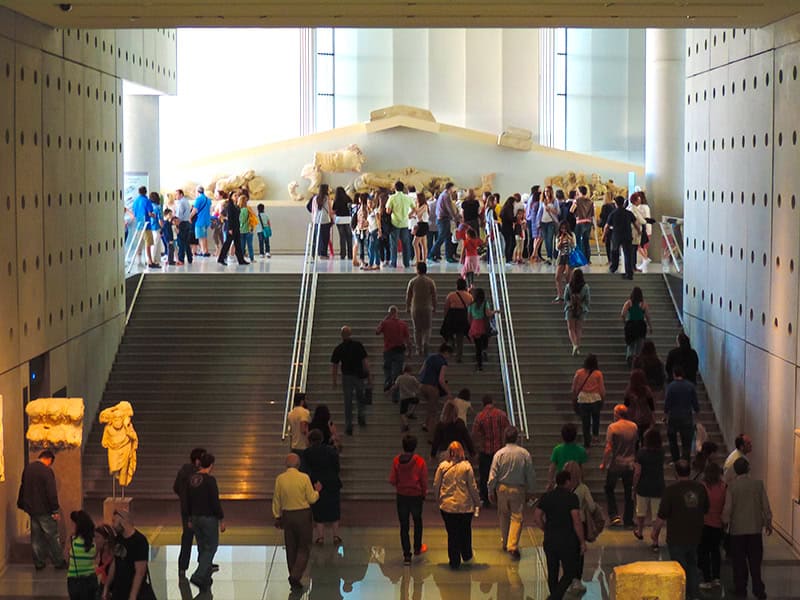 people in the Acropolis museum - 2 days in Athens