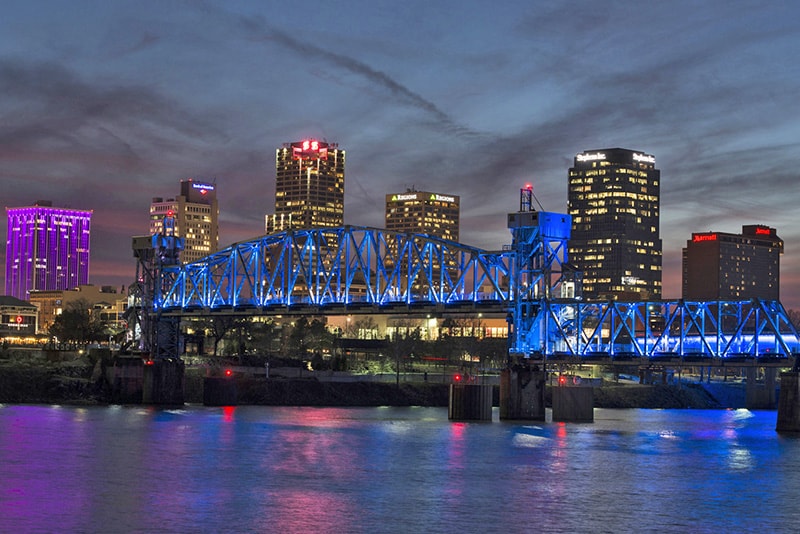 view blue bridge downtown, one of the things to do in Little Rock