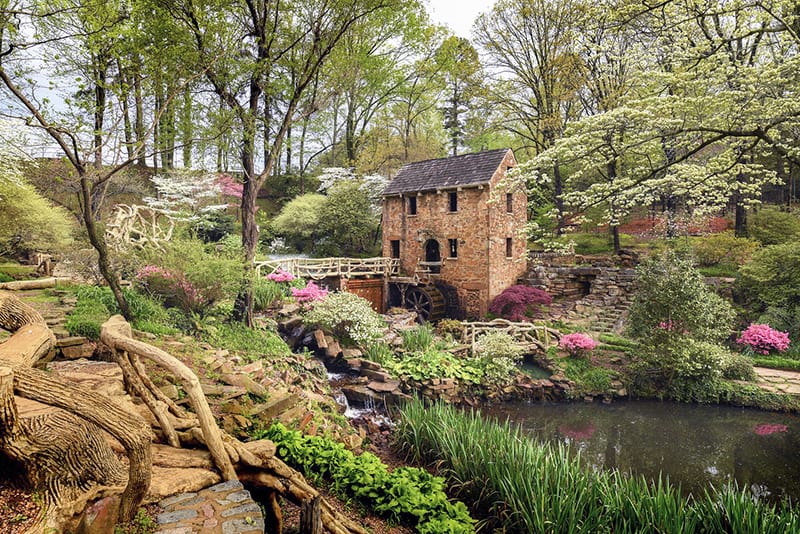 viewing an old mill in the forest, one of the things to do in Little Rock