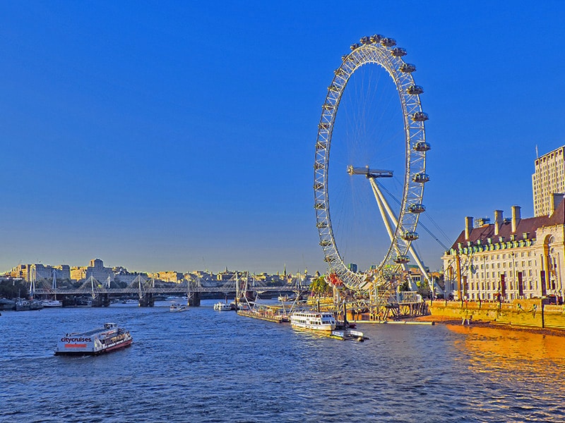 The London Eye seen on a walk in London