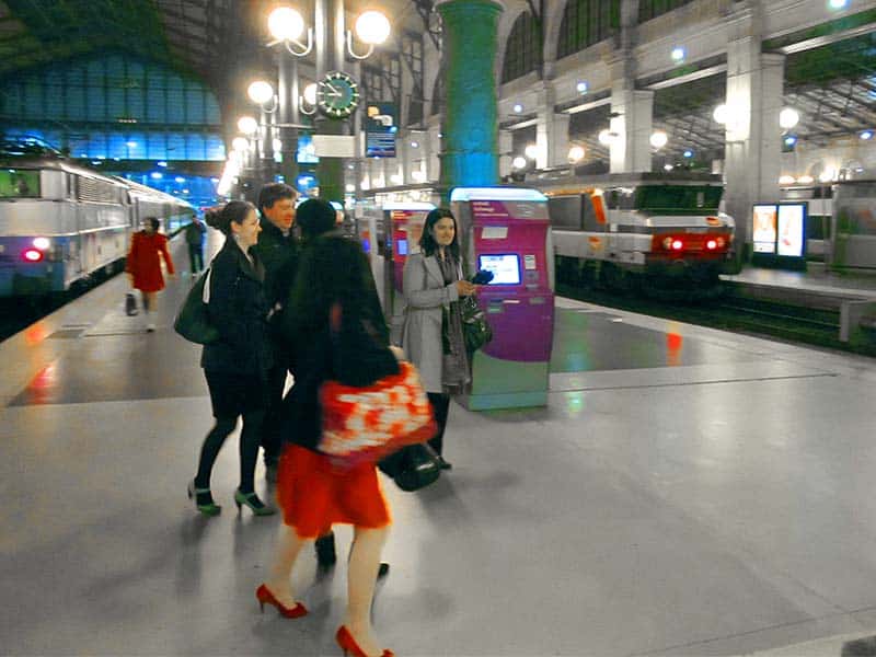 People setting off on train trips in Europe