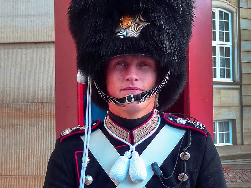 a palace guard, one of the things to see in Copenhagen