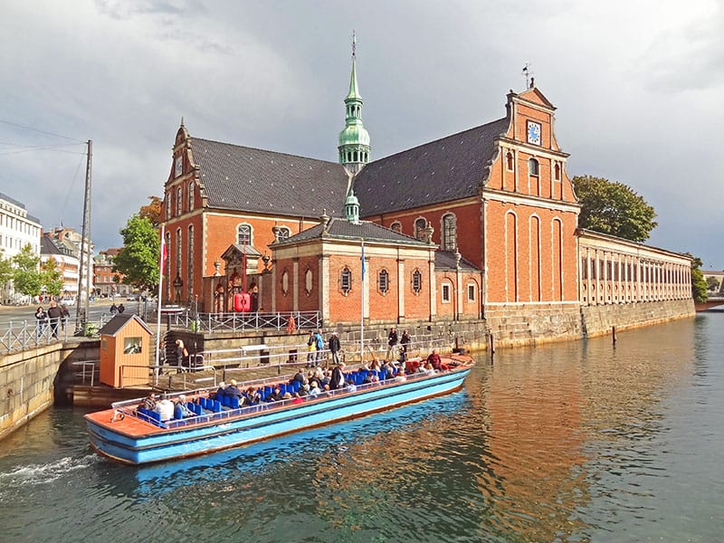 a tour boat on a canal, one of the things to see in Copenhagen