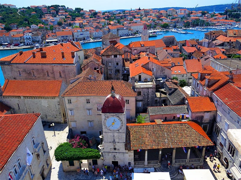 aerial view of a town thats one of the best cities in Croatia