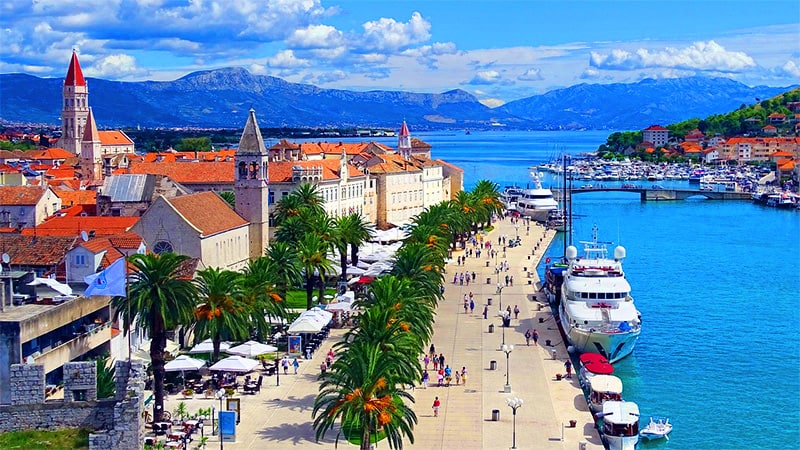 yachts in the harbor of Trogir, one of the best cities in Croatia