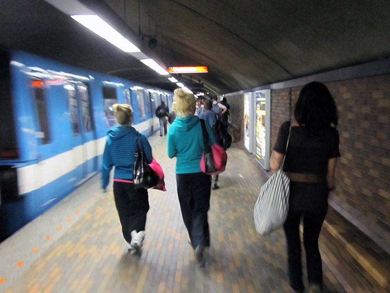 people in a subway during a weekend in Montreal