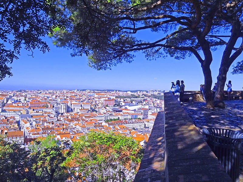 people looking out over a city, one of the things to do in Lisbon