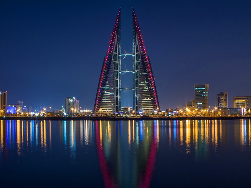 viewing architecture at night, one of the things to do in Bahrain