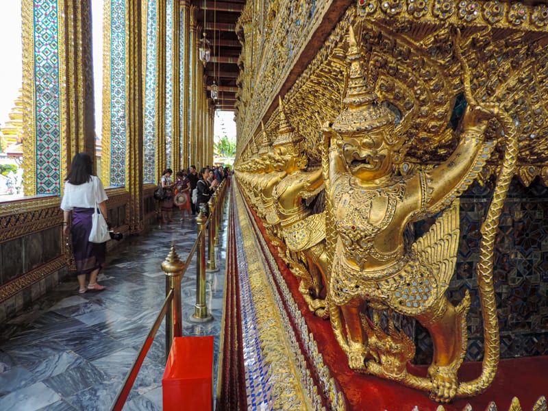 People visiting the Temple of the Emerald Buddha, one of the things to see on a 4-day Itinerary in Bangkok