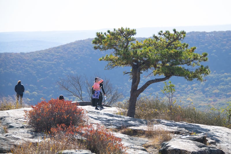 people on a mountain top in the Hudson Valley