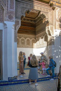 A tour group at the Bahia Palace