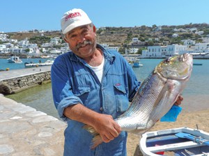 a fisherman holding a large fish