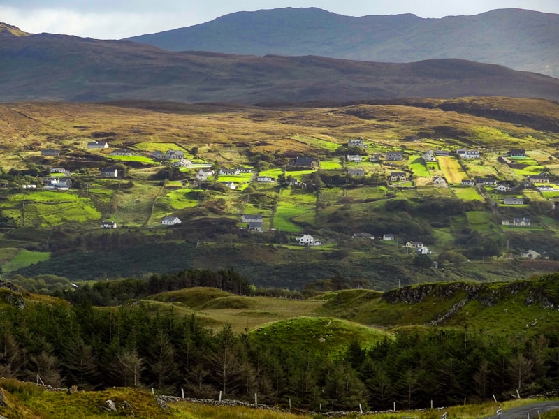 a bright green countryside 