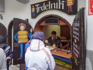 A donut shop in Cesky Krumlov