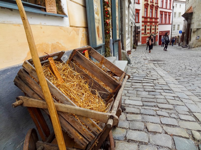 Street in Old Town seen on a day trip to Cesky Krumlov from Prague