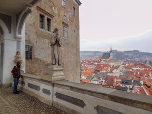 red rooftops seen on a day trip to Cesky Krumlov from Prague