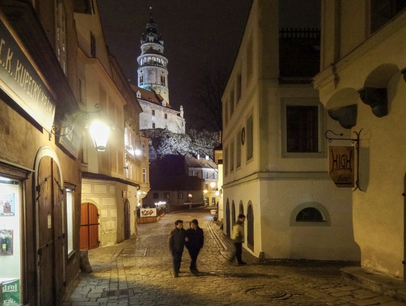 people walking near Cesky Krumlov Castle in Old Town