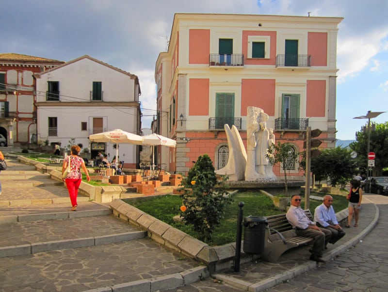 a small piazza in Accettura often visited during my search for family in Italy