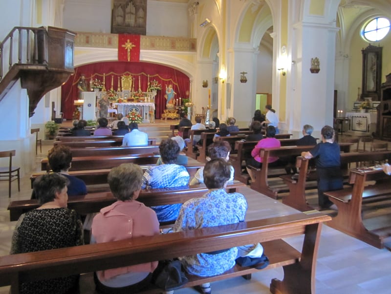 people in a church in Accettura the home of my ancestral family in Italy