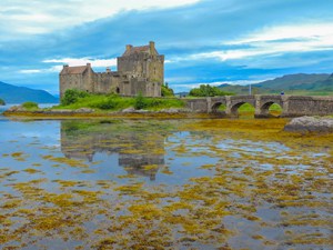 a castle on an island