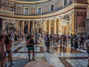 people in an ornate building