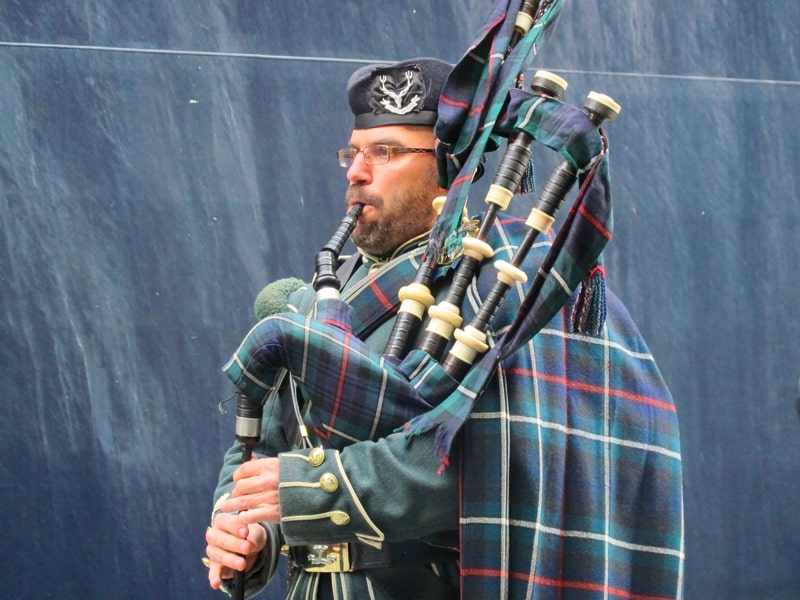 a bagpiper in Halifax, Nova Scotia