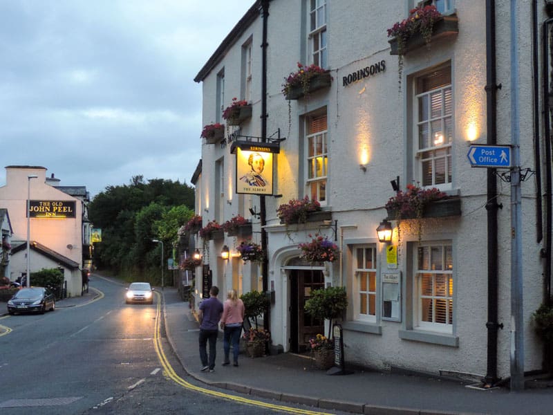 an old English twon in teh evening - one of the attractions of the Lake District