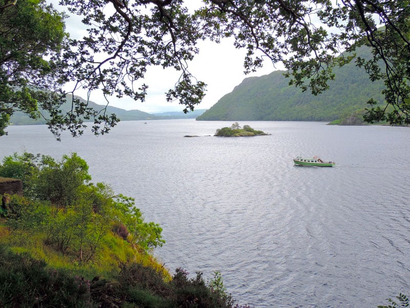 a boast sailing on a lake - one of the attractions of the Lake District