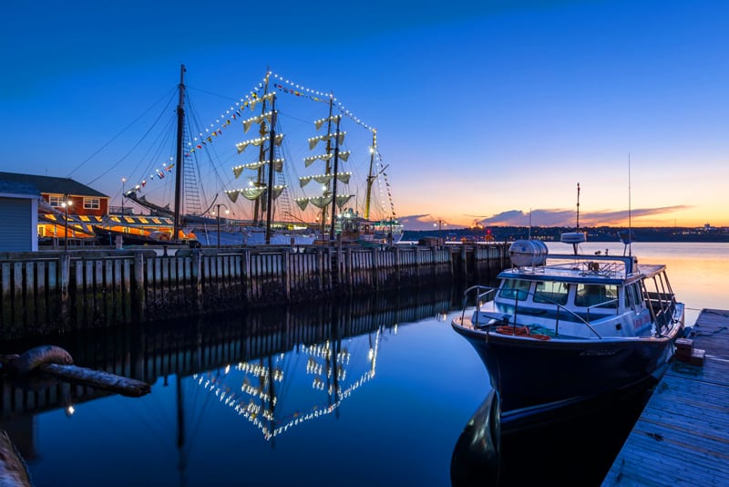 two boats in the harbor of Halifax  Nova Scotia