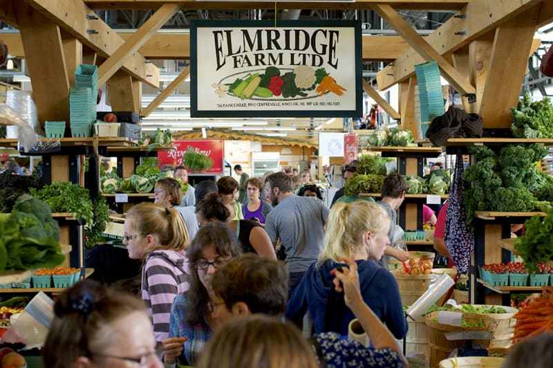 people in a market in Halifax, Nova Scotia