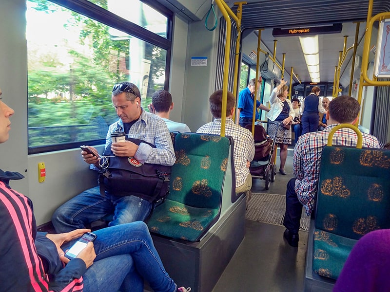 people on a tram seen during 3 days in Stockholm