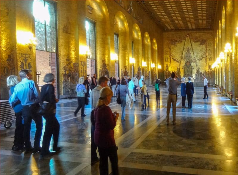 a large hall covered in gold seen during 3 days in Stockholm