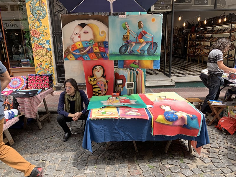 An artist in the San Telmo Market