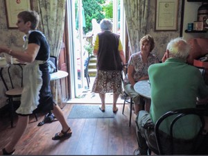 people in a tea shop