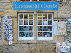 a shop selling postcards