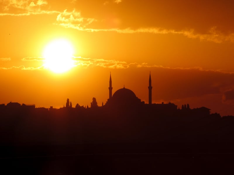 Viewing the city at sunset, one of the things to do in Istanbul