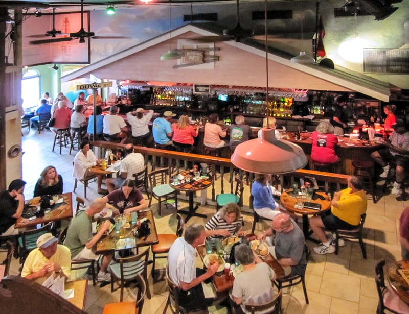 a crowd in a bar and restaurant 