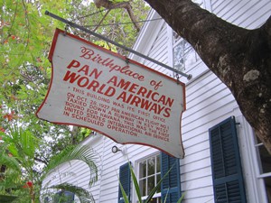 a sign that says the birthplace of Pan Am
