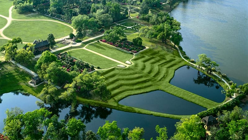 a aerial view of one of the Charleston plantations