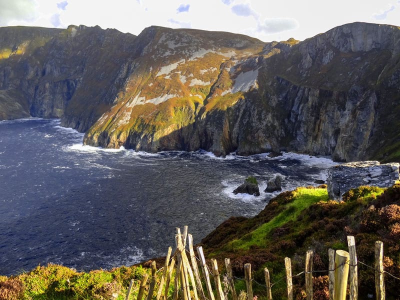 high cliffs plunging into the ocean in Donegal Ireland