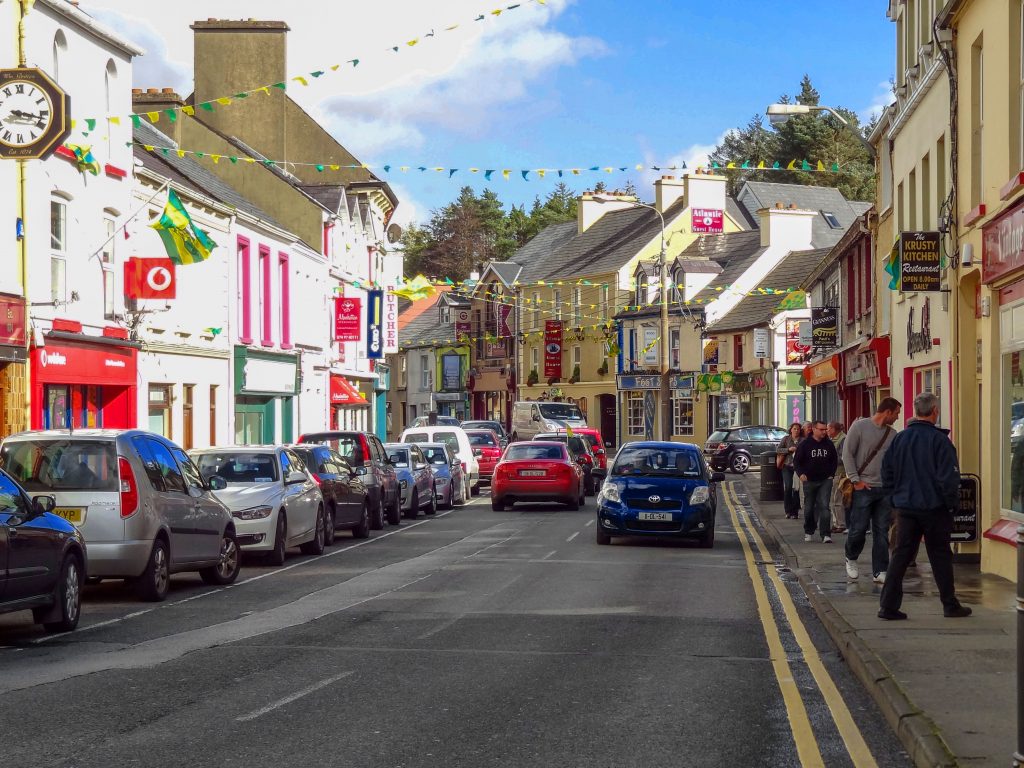 cars on a street in Donegal Ireland