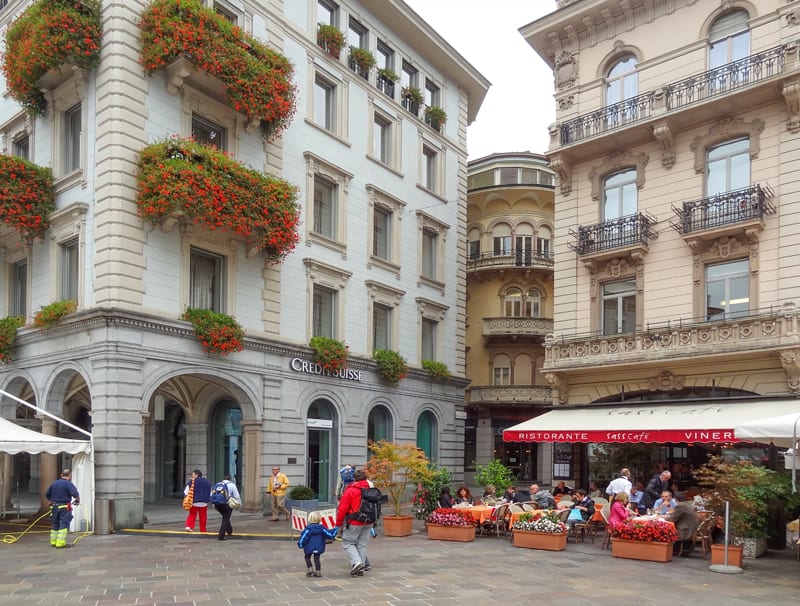 people in a cafe, one of the things to do in Lugano