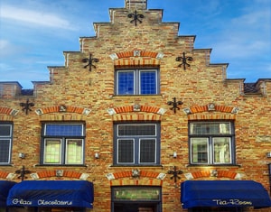 the top of an ancient brick building