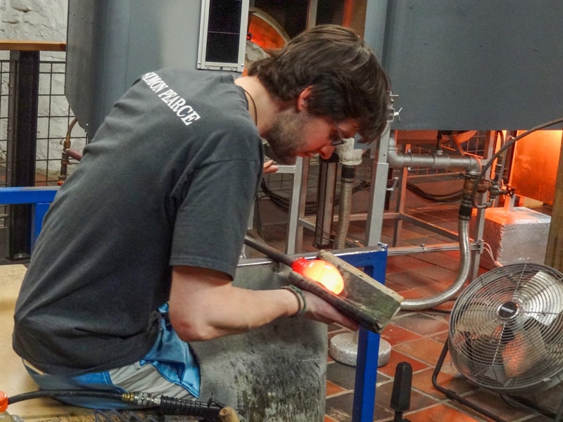 a glass-blower at work