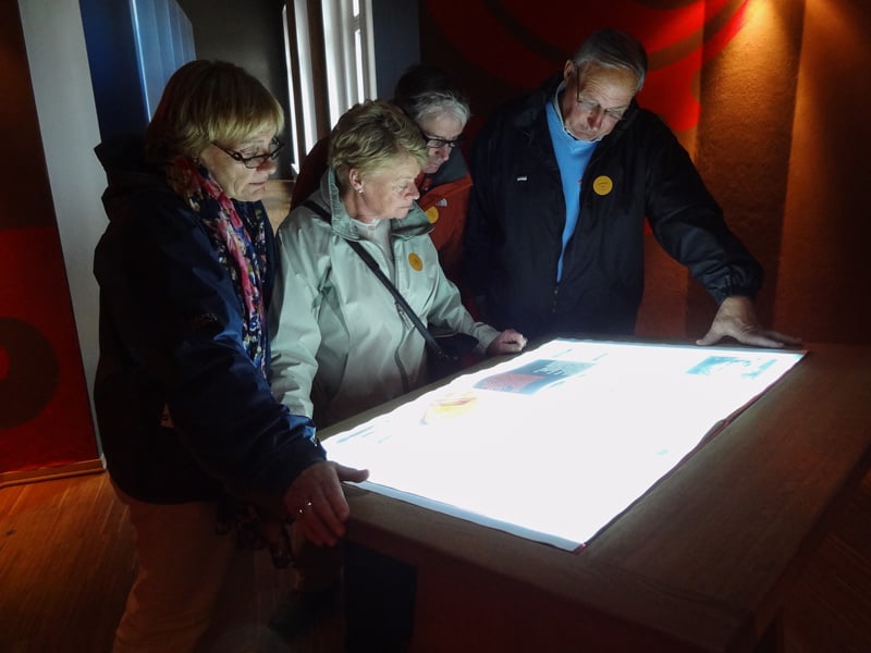 people looking at an exhibit in the Nobel Peace Center, a special European Museums 