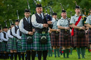 bagpipers at a festival in Fredericton New Brunswick